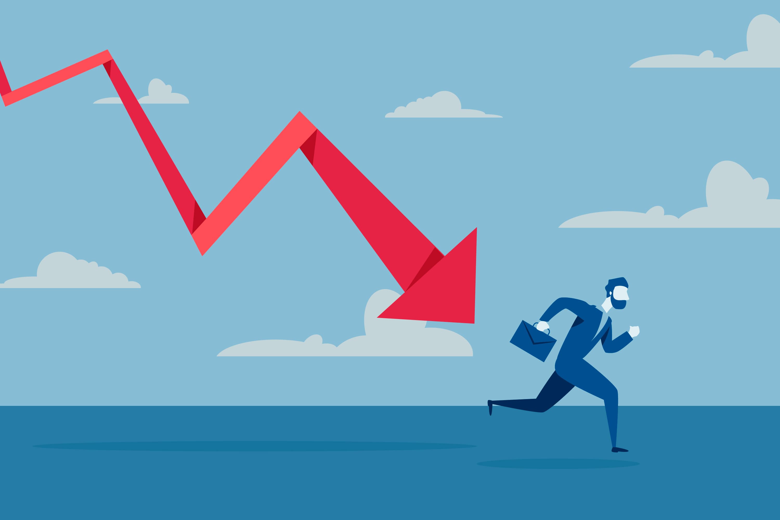 Flat design bankruptcy concept illustrated