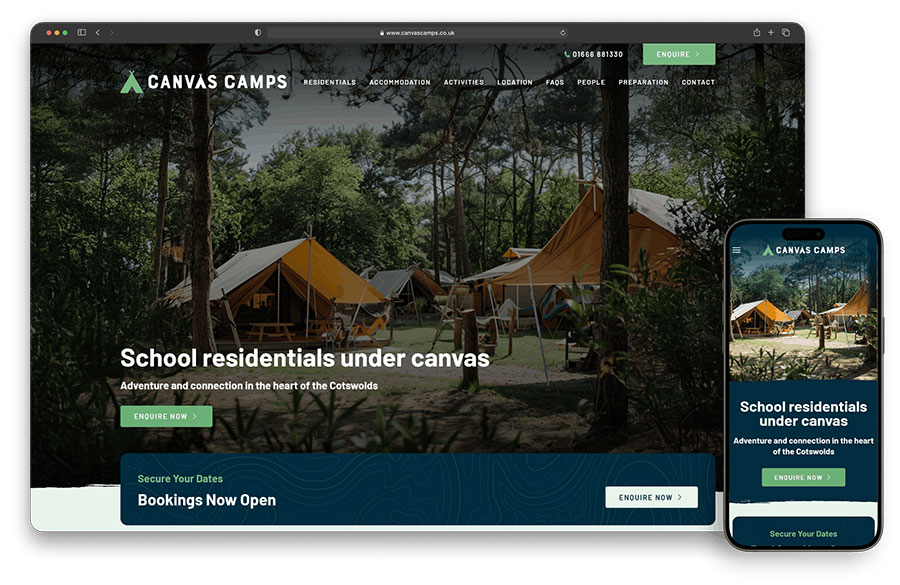 Canvas Camps Mock Up