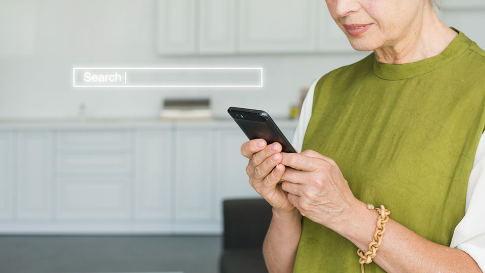 customer using search bar