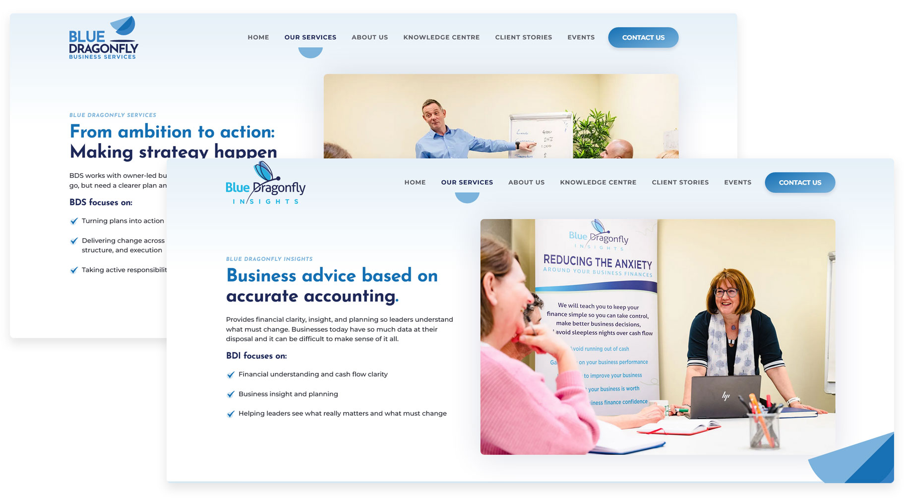 Web design mockup pages