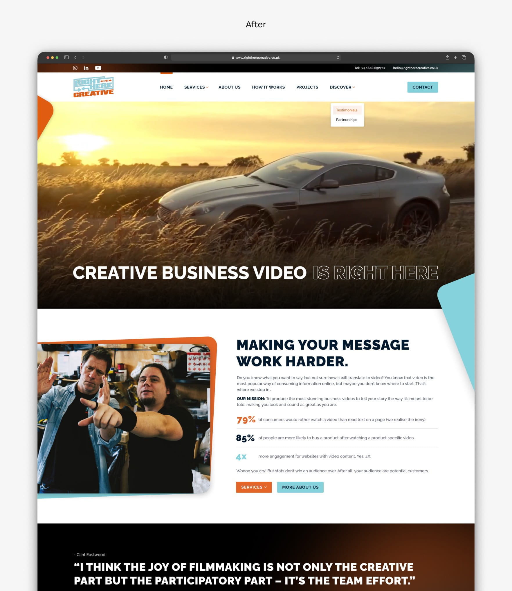 Website screenshot: After