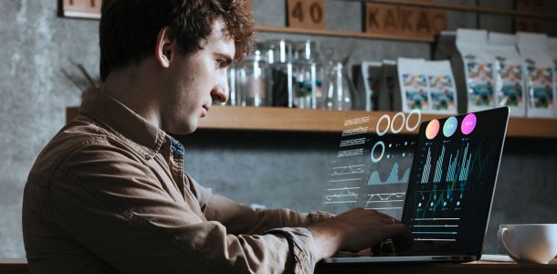 Web developer working on the user interface of a website