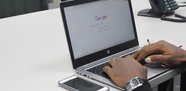 Organic search being carried out on laptop