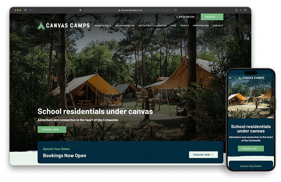 Canvas Camps Mock Up